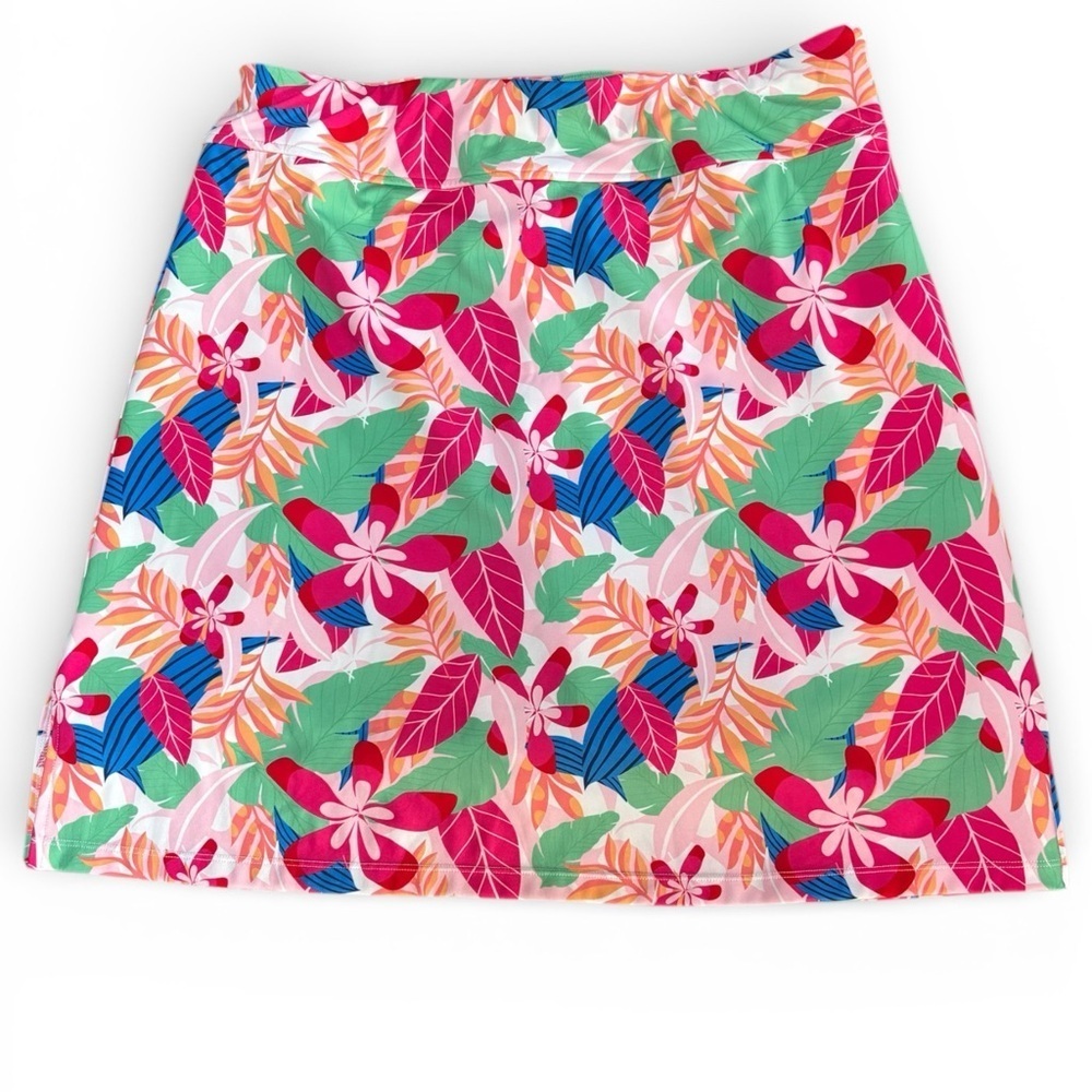 CHADWICKS PULL ON PINK FLORAL SKORT GOLF PICKLEBALL TENNIS ATHLETIC SKIRT SZ MT